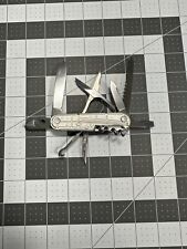 Victorinox Huntsman Pocket Knife 91MM Swiss Silver Tech Cork Bent Scales Crack  picture