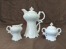 Kaldun & Bogle - Elegant White Tea Set - Teapot, Creamer, Sugar Excellent Cond. picture