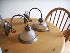 SUPERB PAIR REPRO. HOLOPHANE WALL LAMPS-VGC. picture