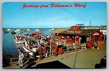 Postcard Monterey CA California Sam's Fishing Fleet Fishermans Wharf Boats Dock picture