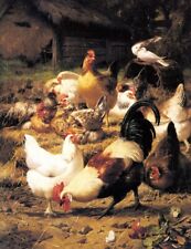 Oil painting Poultry-In-a-Farmyard-Eugene-Remy-Maes-Oil-Painting Poultry-In-a-Fa picture