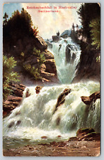 c1900s Reichenbackfall Haslivalley Switzerland Waterfall Antique Postcard picture