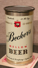 1950s 11 OUNCE BECKERS MELLOW FLAT TOP BEER CAN  OGDEN UTAH KEGLINED EMPTY picture