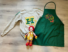 70s VINTAGE McDONALD'S Lot University Sweatshirt, Apron and  1984 Ronald Doll picture