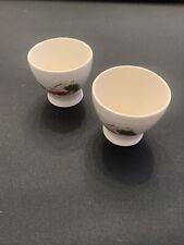 (2) Vintage Figgjo Flint Norway Egg Cups Holder House Print picture