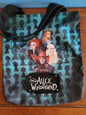 Alice in Wonderland Tim Burton Disney Black Blue Tote Bag Johnny Depp EUC picture