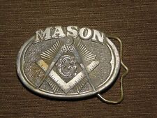 VINTAGE  1985 FREEMASON MASONIC MASON BELT BUCKLE picture