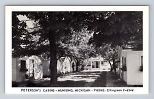 Munising MI-Michigan, Peterson's Cabins, Advertising, Antique Vintage Postcard picture