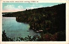 Postcard The Three Points Spruce Point Bar Harbor Maine picture