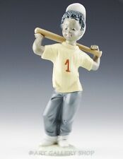 Lladro Figurine NEXT AT BAT BLACK LEGACY BOY BASEBALL SPORT #5828 Retired Mint picture