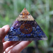 Entirely Zen Lapis & Amethyst Orgone Pyramid XL 3in 75mm EMF & 5G Protection picture