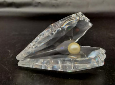 Crystal Celine Classic Faceted Crystal Oyster/ Clam Shell w/Faux Pearl  Figurine picture