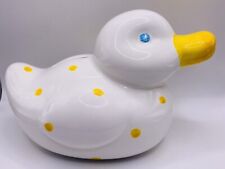 Tiffany & Co Hand Painted Yellow Polka Dot Duck Coin Bank picture