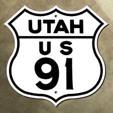 Utah US highway 91 route shield Brigham City Logan 1948 road sign 12x12 picture