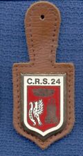 Vintage French Police Service Pocket Pin Badge C.R.S. 24 Castle Crown Crest picture