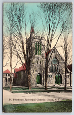 St Stephens Episcopal Church Olean New York NY Hand Colored c1900's Vtg Postcard picture