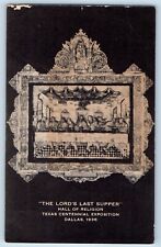 Dallas Texas Postcard Tribute To Mother  Lord's Last Supper Centennial Expo 1936 picture
