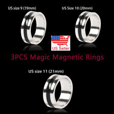 3 PCS US Sizes 9/10/11 Strong Magnetic Rings PK Magic Tricks Pro Magic Props picture
