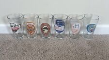 Set of 6 Beer Glasses - Long Trail, New Castle, Deschutes, Bud, Nodding Head picture