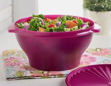 NEW Tupperware  Servalier Salad Large  Serving Bowl Dark Pink  17 Cup picture