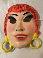 Vtg 1970's I Dream of Jeannie Plastic Halloween Mask Black Light Ben Cooper picture