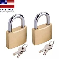 2 Small Metal Padlocks Mini Brass Tiny Box Locks Keyed Luggage 4 Keys 20mm Safe picture
