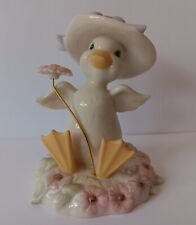 DUCK Figurine Springtime Tumble Hat Flowers Easter Porcelain Ceramic LENOX picture