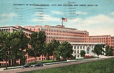 Postcard MI Ann Arbor University of Michigan Hospital 1938 Vintage PC a8004 picture