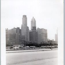 c1940s Chicago Downtown Building Real Photo Snapshot Skyscraper Michigan Ave C54 picture