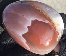 31g Mozambique Agate Palm Stone Polished Shadow Banded Worry Stone picture
