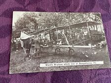 @1910  Ward’s biplane at Susquehanna PA   postcard picture