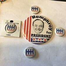 Hubert Humphrey HHH For President 1968 Campaign Pin Button Lot of 5 C8 picture