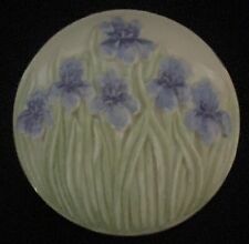 Lenox Porcelain Purple Iris Flower Round Trinket  Floral Jewelry Box picture