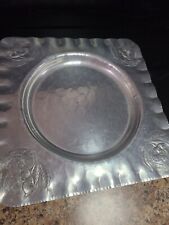 Vintage Hand Forged Everlast Metal Tray- Floral picture