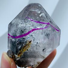 Excellent mine-run Enhydro Quartz Crystal Herkimer Diamond+six moving water 111G picture