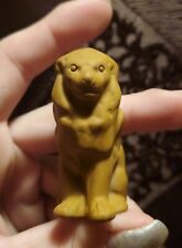 Carved Wood Fossil Lion Crystal Figure picture