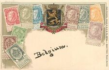 Postcard C-1910 Stamp collecting philatelic Belgium lion Crest TP24-2159 picture
