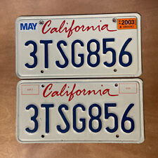 2003 California License Plate Pair # 3TSG856 picture