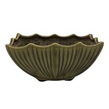 Vintage McCoy Scalloped Footed Planter Green #667 USA picture