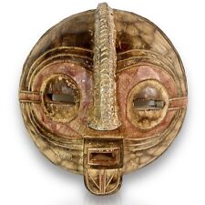 West African Ashanti People of Ghana BALUBA Moon Mask Wooden and Brass Decor 13