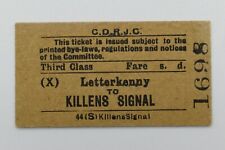 Irish - CDRJC Railway Ticket 1698 Letterkenny to Killens Signal 3rd class picture