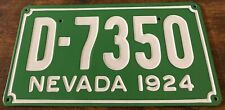 Vintage 1924 Nevada Dealer License Plate D-7350 BEAUTIFUL SPECIMEN picture