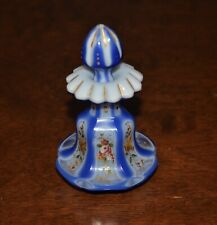 Antique 19th Century Bohemian Opaline Glass Hand-Painted Perfume Bottle picture