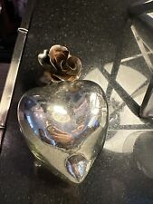 Jan Barboglio Clear Glass and Metal Heart Corazon d' Melon Rojo Heart Blessing picture