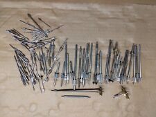 Very old clock parts lot of Cut machined clock pinions on steel Shafts Quality picture