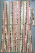 Pair Vintage Curtains Pink White Green Floral/Rosebud Stripe 41.5” X 37” picture