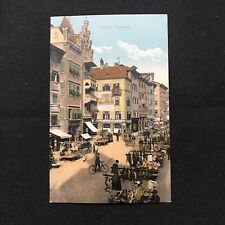 Bozen Italy Street view market divided back postcard picture