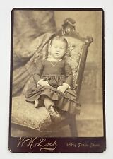 Antique Photo Post Mortem Child Girl CDV Victorian Era Studio Photography Prop picture