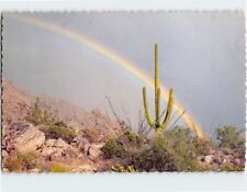 Postcard Saguaro Cactus And Rainbow picture
