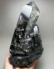 2530g Rare Natural Black QUARTZ Crystal Cluster Mineral Specimen picture